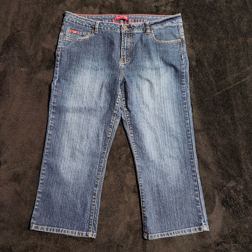 US Polo Assn Womens Blue Denim Capris Size 15/16 Cropped Jeans Stretch Straight